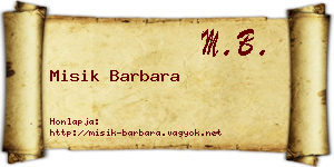 Misik Barbara névjegykártya
